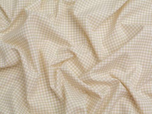 Minerva Core Range 1/8 inch Check Gingham Fabric Beige