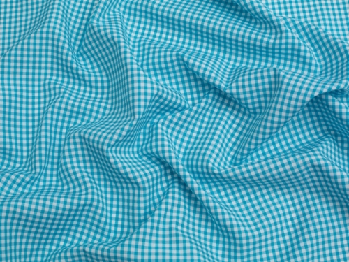 Minerva Core Range 1/8 inch Check Gingham Fabric Turquoise