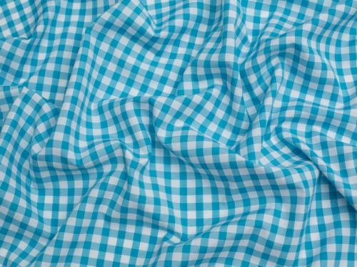 Minerva Core Range 1/4 inch Check Gingham Fabric Peacock