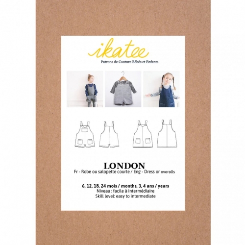 Ikatee Paper Sewing Pattern Baby London Dress & Overalls