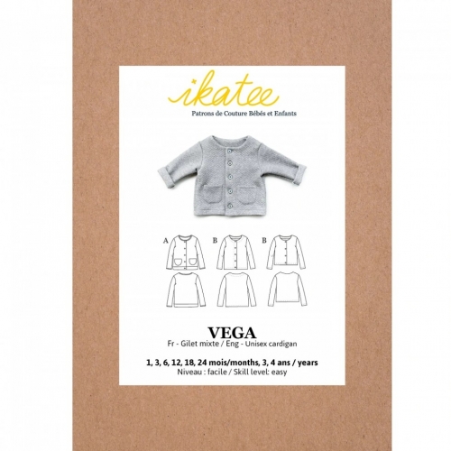 Ikatee Paper Sewing Pattern Baby Vega Fleece Vest