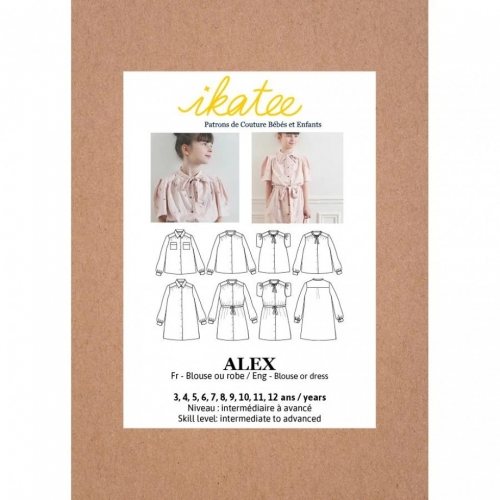 Ikatee Paper Sewing Pattern Kids Alex Blouse & Dress