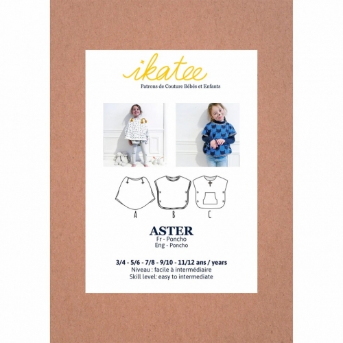 Ikatee Paper Sewing Pattern Kids Aster Poncho