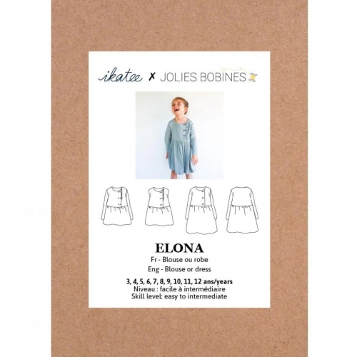Ikatee Paper Sewing Pattern Kids Elona Blouse & Dress