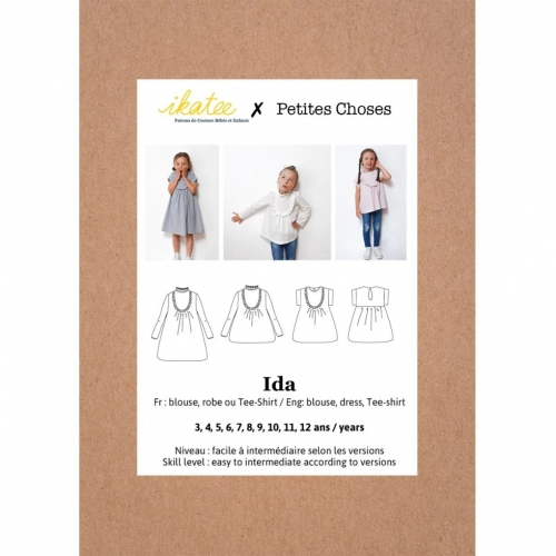 Ikatee Paper Sewing Pattern Kids Ida Blouse & Dress