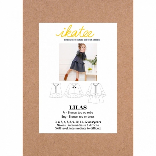 Ikatee Paper Sewing Pattern Kids Lilas Blouse Top & Dress
