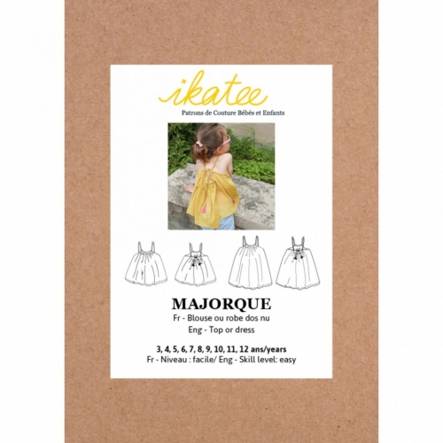 Ikatee Paper Sewing Pattern Kids Majorque Top & Dress