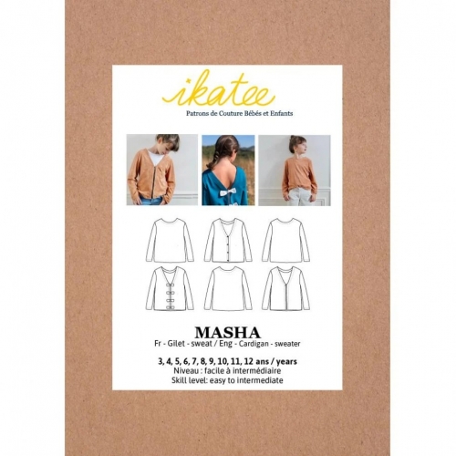 Ikatee Paper Sewing Pattern Kids Masha Cardigan & Sweater