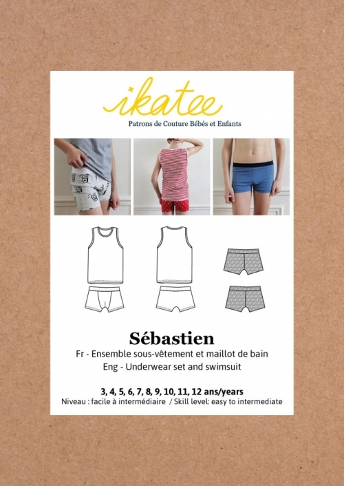 Ikatee Paper Sewing Pattern Kids Sebastien Underwear & Swimsuit