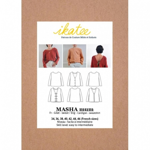 Ikatee Paper Sewing Pattern Masha Cardigan & Sweater