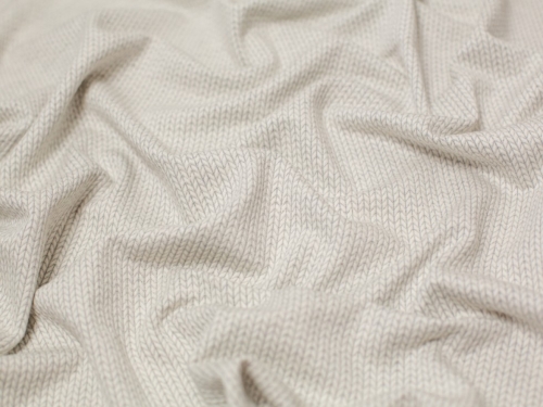 Jacquard Textured Stretch Knit Fabric Natural