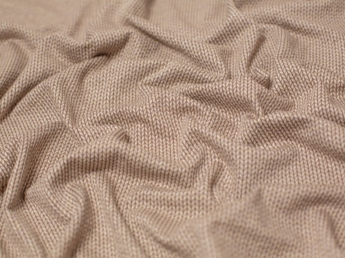 Jacquard Textured Stretch Knit Fabric Beige