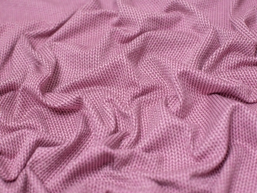Jacquard Textured Stretch Knit Fabric Rose Pink
