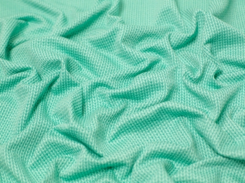 Jacquard Textured Stretch Knit Fabric Aqua