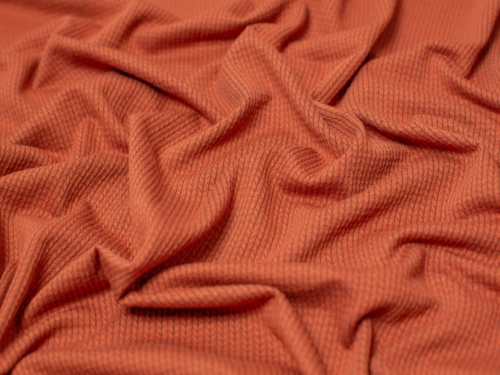 Jacquard Textured Stretch Knit Fabric Rust