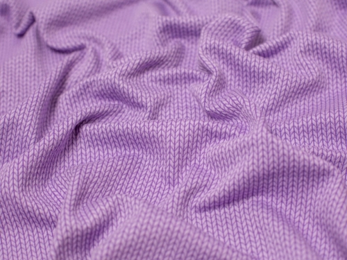 Jacquard Textured Stretch Knit Fabric Lilac