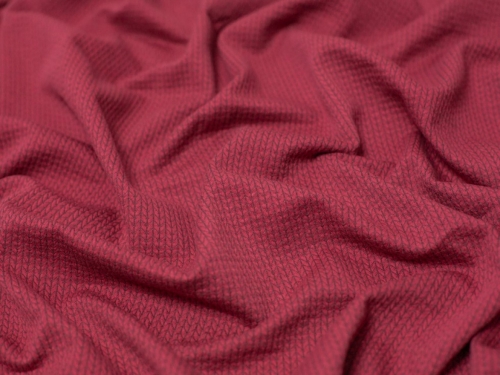 Jacquard Textured Stretch Knit Fabric Magenta