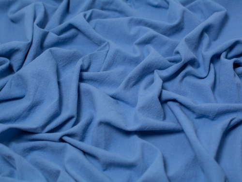 Minerva Core Range Washed Vintage Linen Look Cotton Fabric Mid Blue