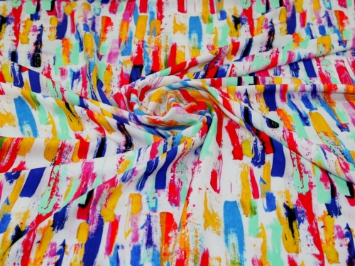 Minerva Exclusive Buoyant Strokes Viscose Challis POD Fabric