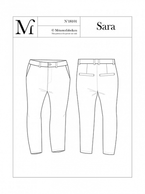 Monsterfabriken Paper Sewing Pattern Sara Pants