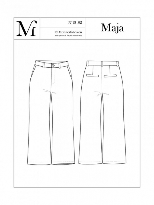 Monsterfabriken Paper Sewing Pattern Maja Pants
