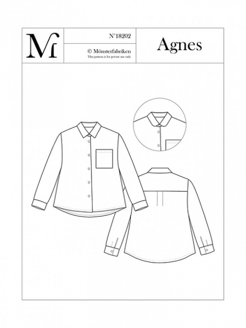 Monsterfabriken Paper Sewing Pattern Agnes Shirt