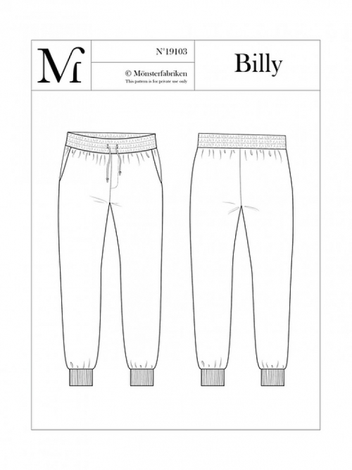 Monsterfabriken Paper Sewing Pattern Billy Sweatpants