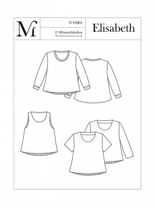 Monsterfabriken Paper Sewing Pattern Elisabeth T Shirt