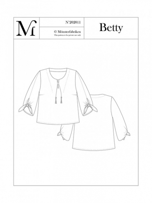 Monsterfabriken Paper Sewing Pattern Betty Top