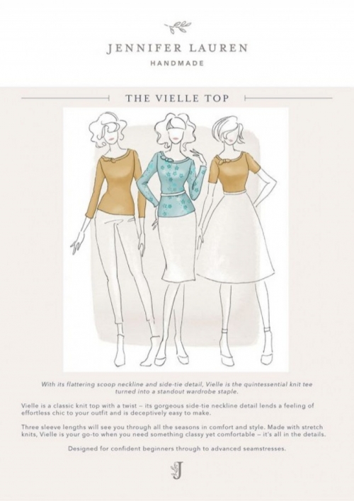 Jennifer Lauren Handmade Paper Sewing Pattern Vielle Top