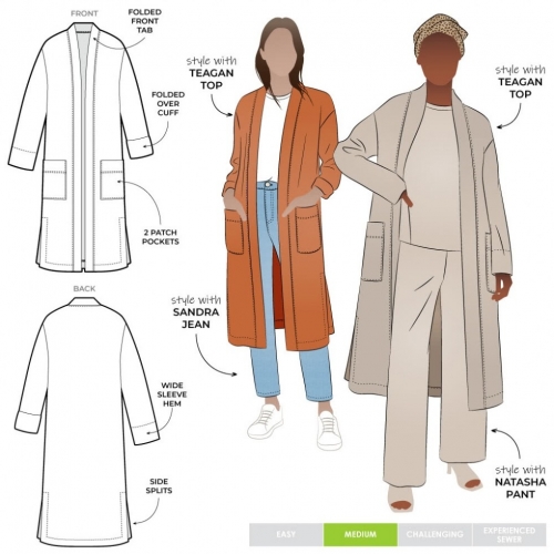Style Arc Paper Sewing Pattern Sigrid Knit Coat
