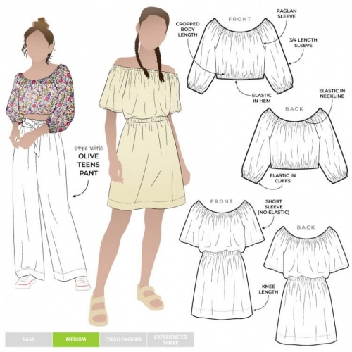 Style Arc Paper Sewing Pattern Kids Delta Top & Dress