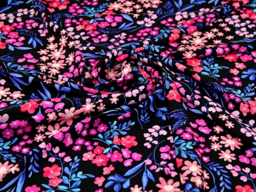 Minerva Exclusive Floral Carousel Viscose Challis POD Fabric Bright