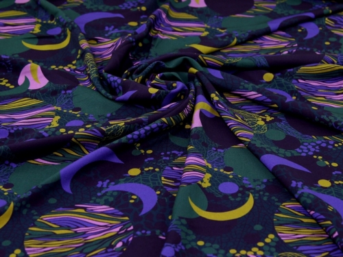 Minerva Exclusive Celestial Motion Viscose Challis POD Fabric Nebula