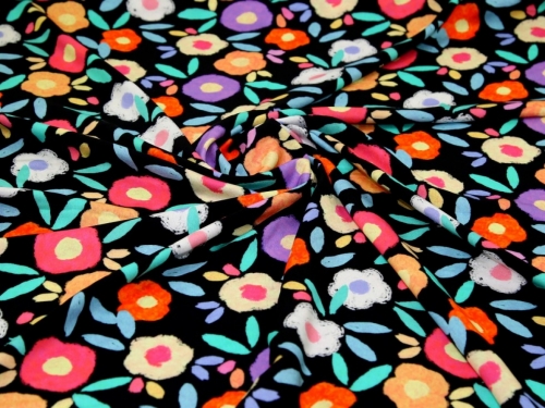 Minerva Exclusive Floral Whirl Viscose Challis POD Fabric
