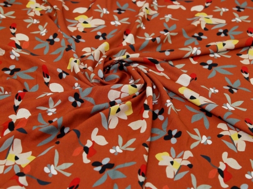 Minerva Exclusive Orchid Spray Viscose Challis POD Fabric