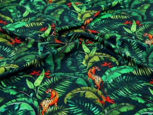 Minerva Exclusive Tiger Paradise Viscose Challis POD Fabric