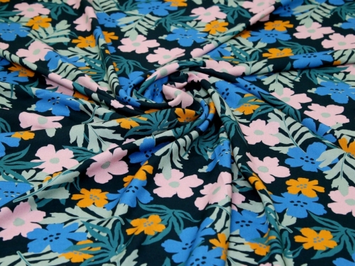 Minerva Exclusive Tranquil Leaves Viscose Challis POD Fabric