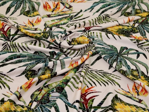Minerva Exclusive Tropical Tiles Viscose Challis POD Fabric