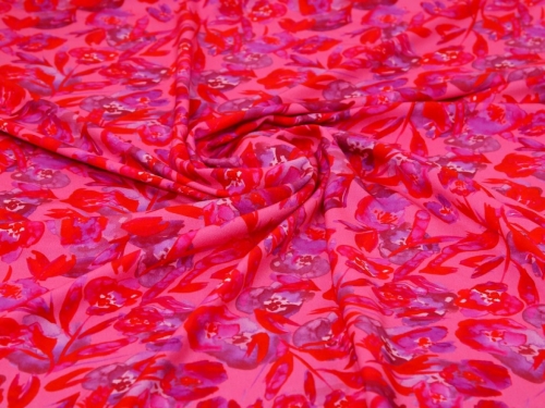 Minerva Exclusive Electric Blooms Viscose Challis POD Fabric Surge
