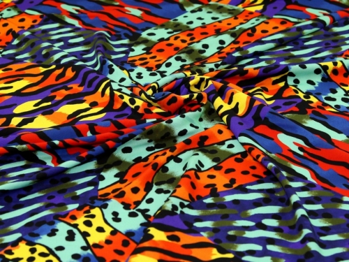 Minerva Exclusive Tiger Reef Viscose Challis POD Fabric Warm