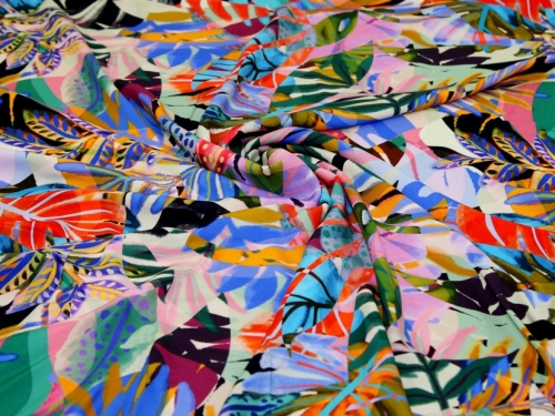 Minerva Exclusive Kaleidoscope Palms Viscose Challis POD Fabric