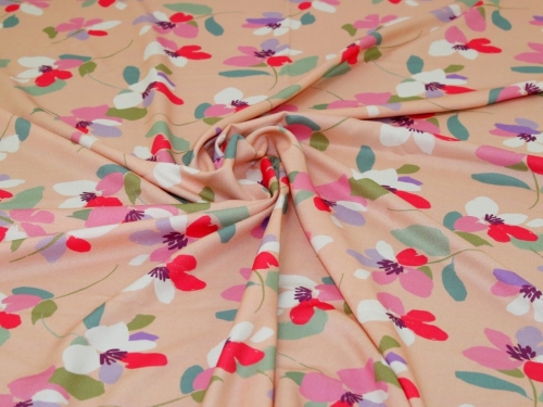 Minerva Exclusive Delicate Blooms Viscose Challis POD Fabric
