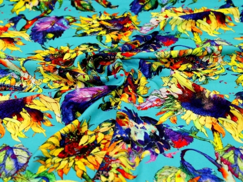 Minerva Exclusive Sunflower Season Viscose Challis POD Fabric