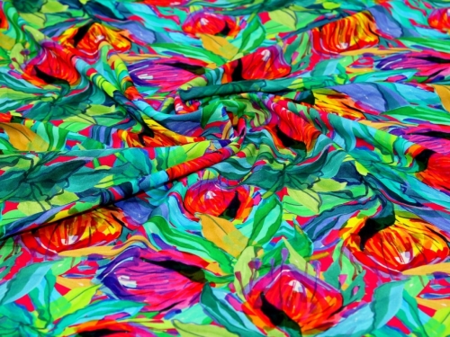 Minerva Exclusive Protea Passions Viscose Challis POD Fabric Dance