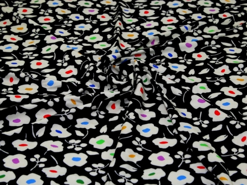 Minerva Exclusive Jewel Blooms Viscose Challis POD Fabric Americano