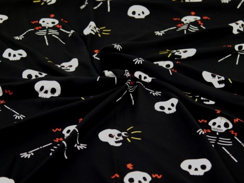 Minerva Exclusive Shocking Skulls Viscose Challis POD Fabric