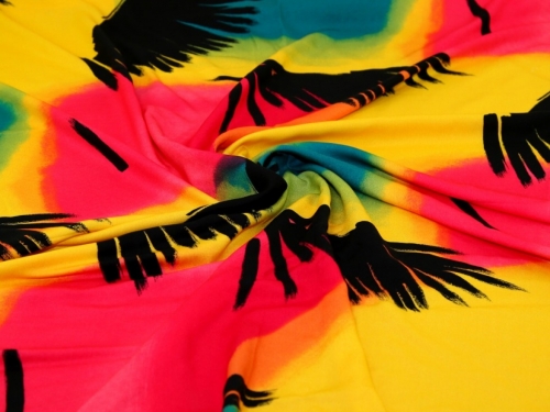 Minerva Exclusive Aurora Beach Viscose Challis POD Fabric Sunset