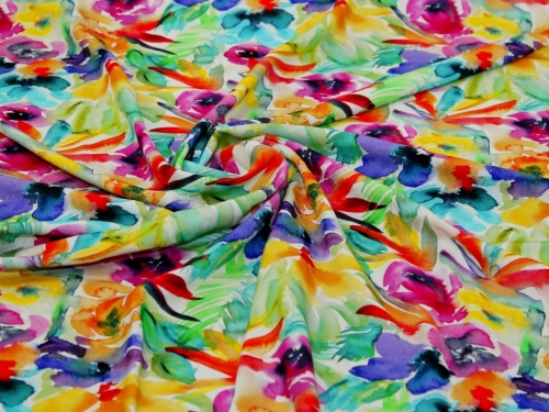 Minerva Exclusive Garden Greeting Viscose Challis POD Fabric