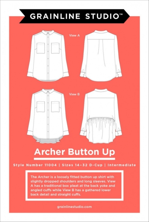 Grainline Studio Paper Sewing Pattern Archer Shirt